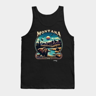 Montana's Majestic Wilds: Big Sky - American Vintage Retro style USA State Tank Top